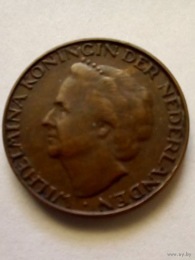 Нидерланды.1 цент 1948 г.Королева Вильгельмина.XF