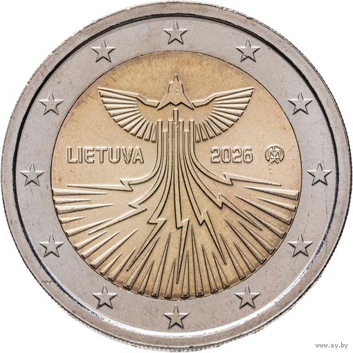 2 евро 2026 Литва Энергетическая независимость UNC из ролла