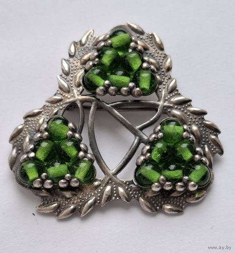 Брошь СССР. Клеймо. Кристаллы из цветного стекла. 70-е годы