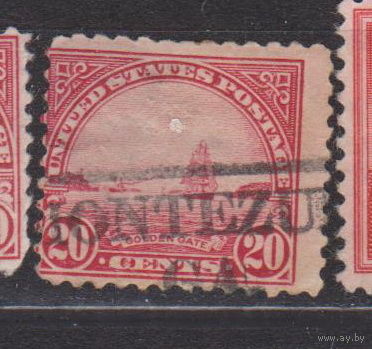 Флот парусники корабли искусство Золотые ворота - Картина У. А. Коултера США 1923 год Лот 11 С ИНТЕРЕСНЫМ ГАШЕНИЕМ