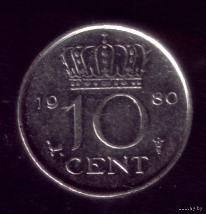 10 центов 1980 год Нидерланды