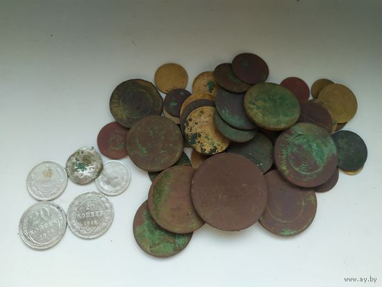 Монеты Российской Империи и ранние "советы" 51 шт.