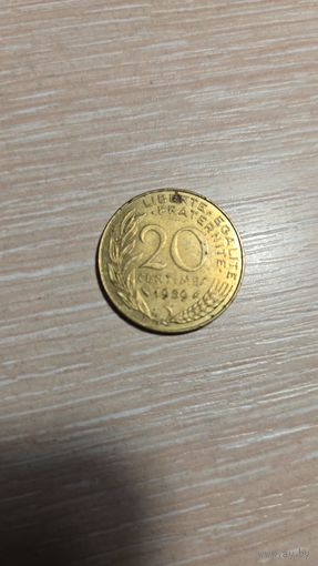 20 сантимов Франция 1989