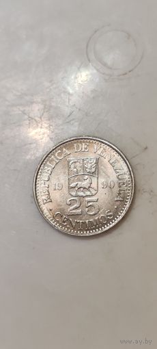 Венесуэла 25 сентимос 1990