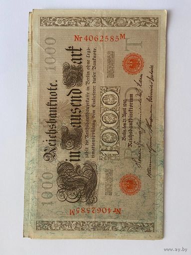 1000 марок Германской империи литера T