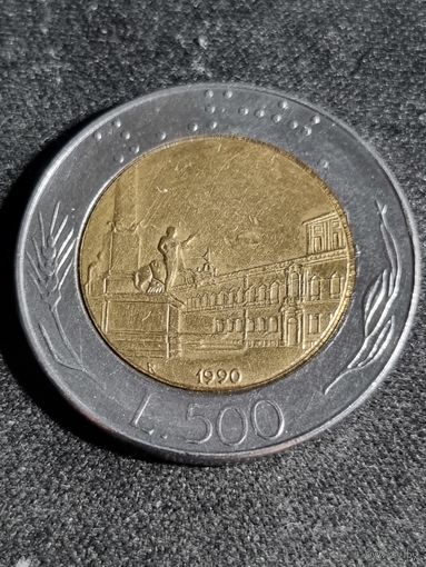 Италия 500 лир 1990