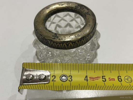 Солонка хрусталь мельхиор СССР