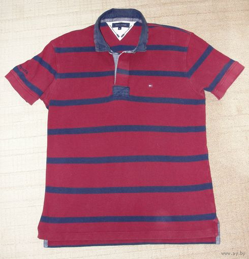Рубашка поло  Tommy Hilfiger  гранатово-синяя. 50 (XL) рост 180см.