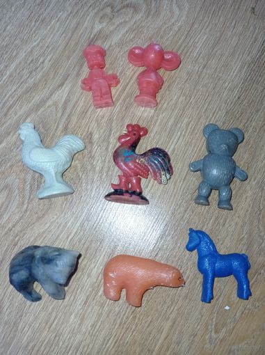 Игрушки СССР пластмассовые. Мини игрушки советские самоделкин, гурвенек, петух и другие