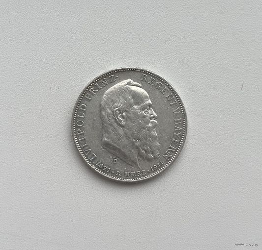 БАВАРИЯ  5 марок 1911 г.
