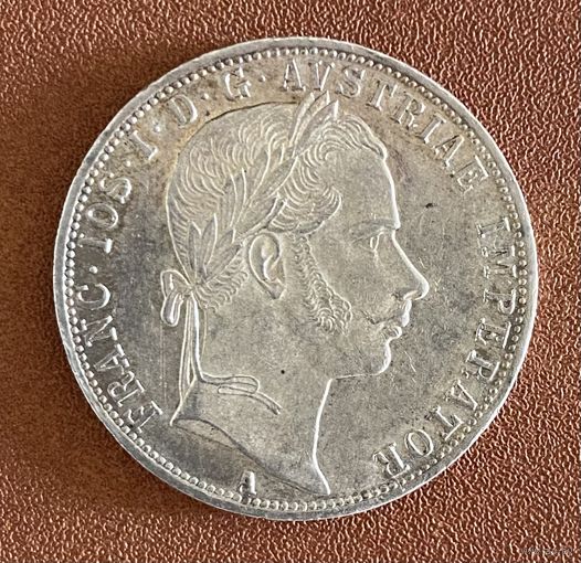 Монета Австро-Венгрия 1 флорин 1860 год. Франц Иосиф I. Серебро. Монетный двор Вена.