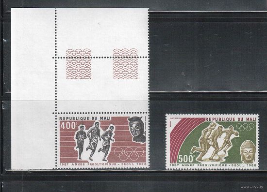 Мали-1987,(Мих.1094-1095)  **  , Спорт, Футбол, ОИ-1988