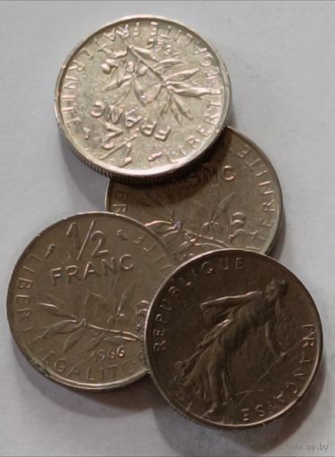 Франция.1/2 франка 1966 года