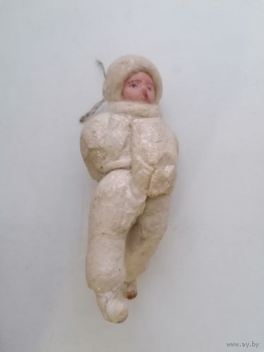 Елочная игрушка СССР Парашютист, вата