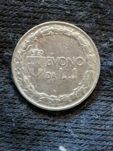 Италия 1 лира, 1922 год, KM# 62