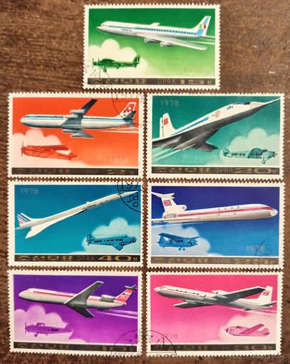 КНДР 1978. Самолёты гражданской авиации. Полная серия