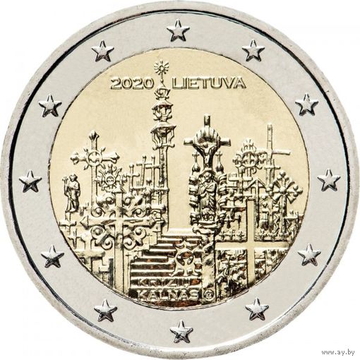 Литва 2 евро, 2020 Гора Крестов UNC