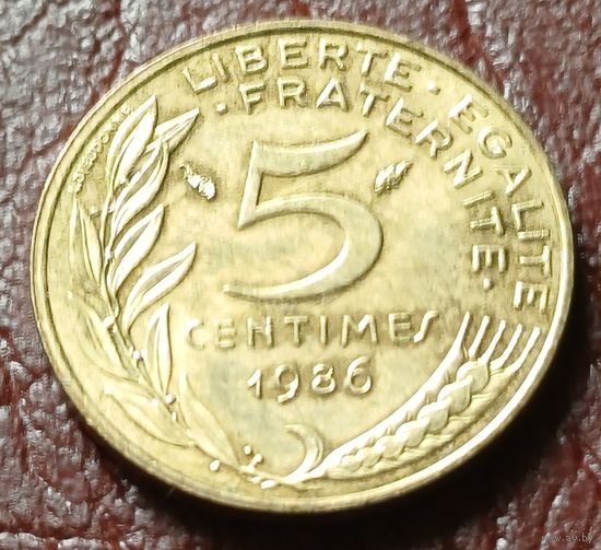 Франция 5 сантимов, 1986    ( 1-3-5 )