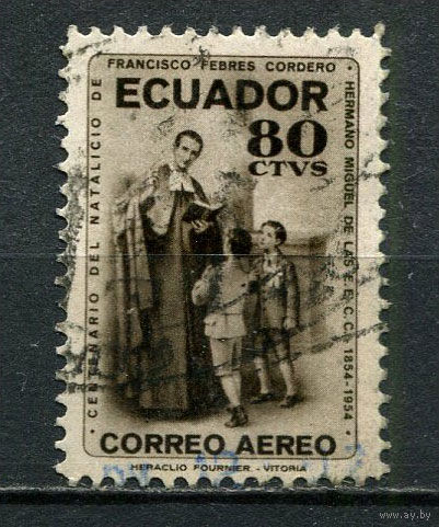 Эквадор - 1954 - 100-лтие Франциско Фербес-Кордеро 80C - [Mi.857] - 1 марка. Гашеная.  (LOT Fu45)-T10P48