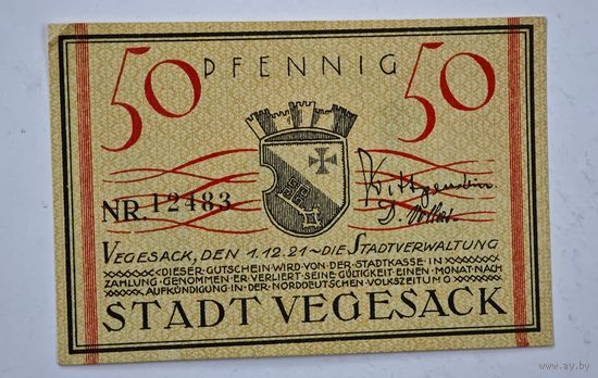 1921 год 50  пфеннигов  Германия нотгельд