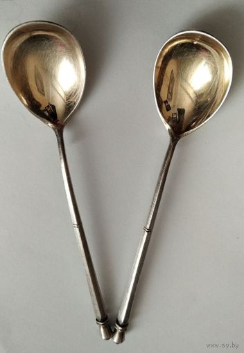 Ложка чайная с позолотой 1904 г. Ag 84 серебро