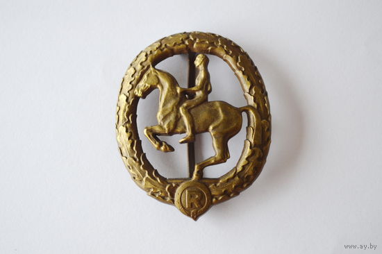 Квалификационный знак наездника 3 класса в "бронзе". Оригинал. Арт 67.