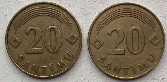 Латвия 20 сантимов 1992 г. Цена за 1 шт.