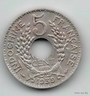 ИНДОКИТАЙСКИЙ СОЮЗ /ФРАНЦУЗСКИЙ ИНДОКИТАЙ/ 5 САНТИМОВ 1939. НЕЧАСТАЯ