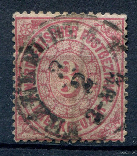 Северогерманский союз - 1869/71г. - 3 Kr - 1 марка - гашёная [Mi 21]. #1-Wu-12-A-1