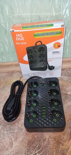 Сетевой фильтр на 8 розеток + 4 USB +1 Type-C