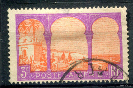 Французские колонии - Алжир - 1926г. - ландшафты, архитектура, 3 fr - 1 марка - гашёная [Mi 56]. #4-W1-117-A-1