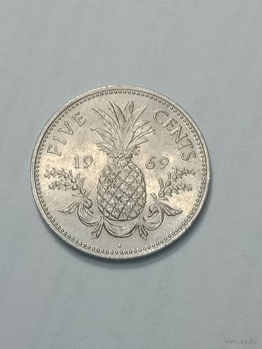 Багамские острова 5 центов  1969 года .