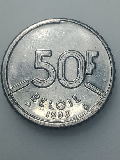 Бельгия 50 франков 1993 года . Надпись на Галанском языке  , BELGIE .