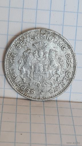 С 1 РУБЛЯ ! МОНЕТА ГЕРМАНИЯ ГАМБУРГ 1/10 МАРКА 1923 год