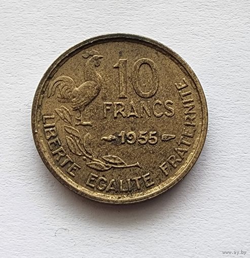Франция 10 франков, 1955