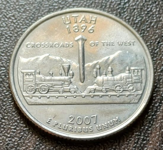 США 1/4 доллара, 2007 Квотер штата Юта   D     ( 1-6-4 )