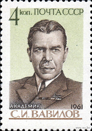 70 лет со дня рождения С.И. Вавилова СССР 1961 год серия из 1 марки