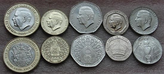 Гибралтар. 10, 20, 50 пенсов 1, 2 фунта 2023 год