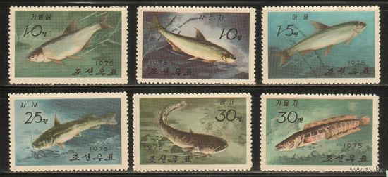 КНДР-1975(Мих.1386-1391) , **  , Морская  Фауна , Рыбы (полная серия)