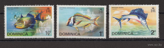 Доминика / Dominica 1975 ** Фауна, Рыбы, серия 3 марки