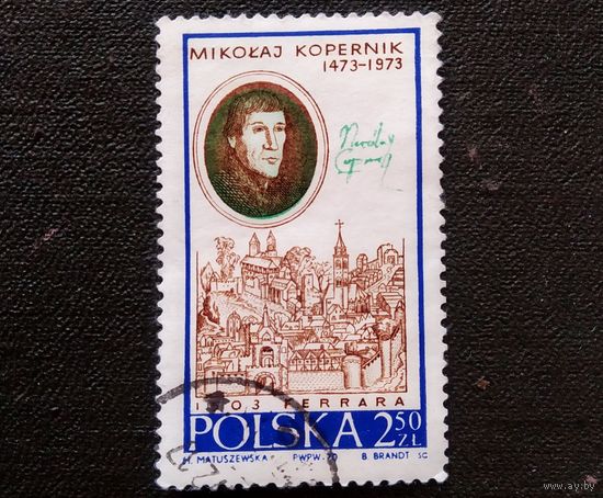 Марка Польша 1970 год Коперник