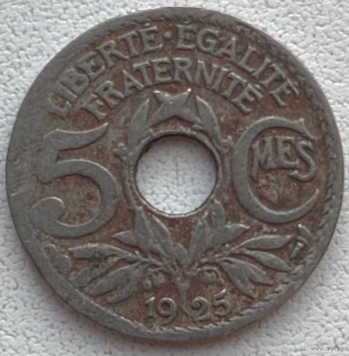 Франция 5 сантимов 1925 г.