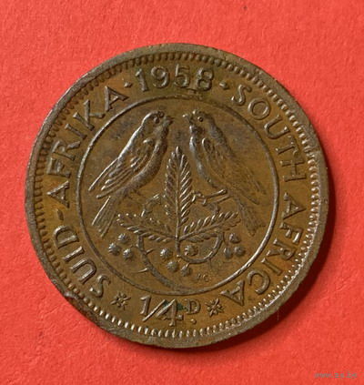 ЮАР 1/4 цента 1958г.