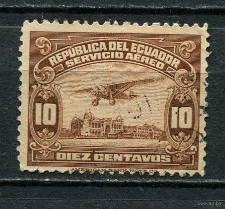 Эквадор - 1929 - Авиация 10C - [Mi.284] - 1 марка. Гашеная.  (Лот 27JE)-TG2P13