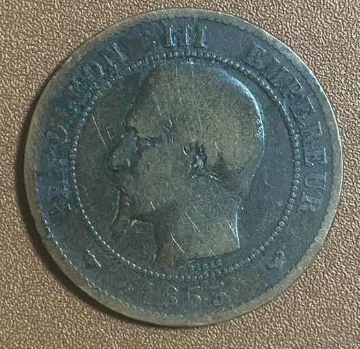 Монета 10 сантимов 1853 год. Франция. Император Наполеон III.
