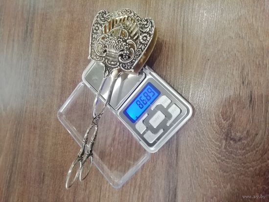 Серебро сервировочные щипцы 800 пробы (Италия конец 19 начала 20 века) Торг