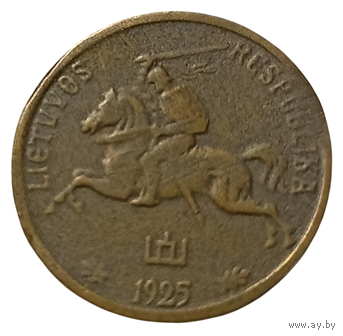 ЛИТОВСКАЯ РЕСПУБЛИКА. (ПЕРВАЯ РЕСПУБЛИКА). 5 ЦЕНТОВ 1925 г. ПАГОНЯ. ЛЁН.