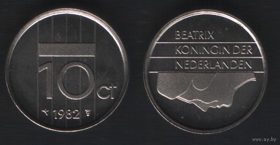 Нидерланды km203 10 центов 1982 год (_8