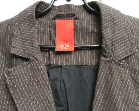 ESPRIT Germany Оригинал Новый Пиджак Германия Хлопок Джинс edc Фирменные Пуговицы Большие Карманы Вышивка Орел Надпись
