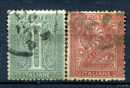 Италия (Королевство) - 1863г. - цифры - 2 марки - полная серия, гашёные [Mi 23-24]. #1-It-16-A-2